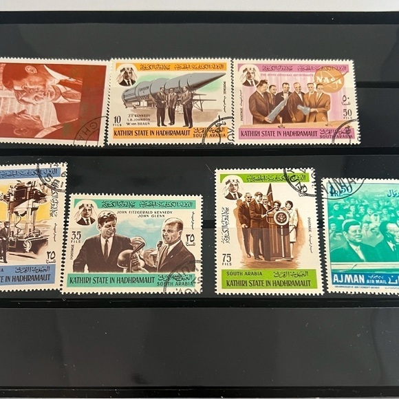 Vintage Postage Stamps from the 60's and 70's featuring John F Kennedy - Picture 4 of 8